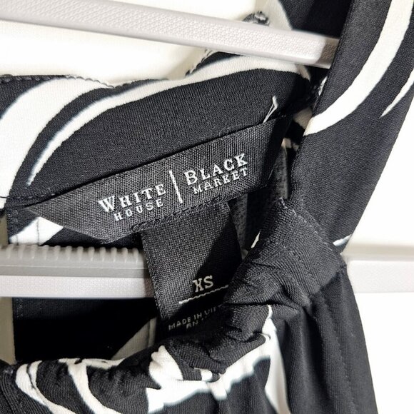 WHITE HOUSE BLACK MARKET Summer Dress BLACK WHITE size XS Sleeveless Art To Wear - Picture 5 of 7
